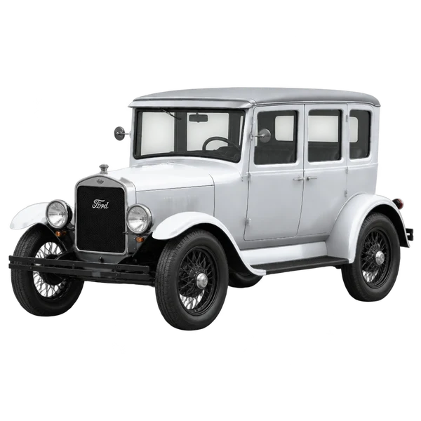 Ford Model T 2026 prata, vista dianteira em três quartos (voltada para a esquerda)