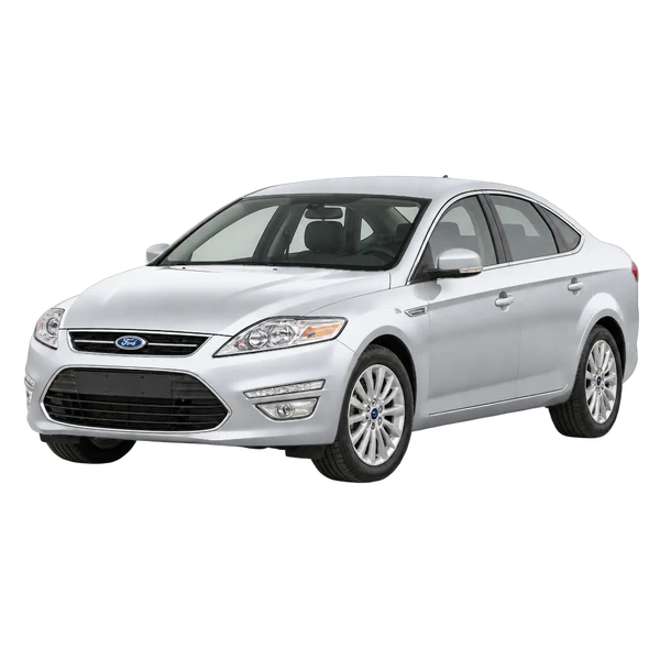 Ford Mondeo 2014 prata, vista dianteira em três quartos (voltada para a esquerda)