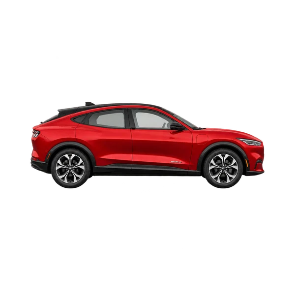 Ford Mustang Mach-E 2020 rouge, vue profil (tourné vers la droite)