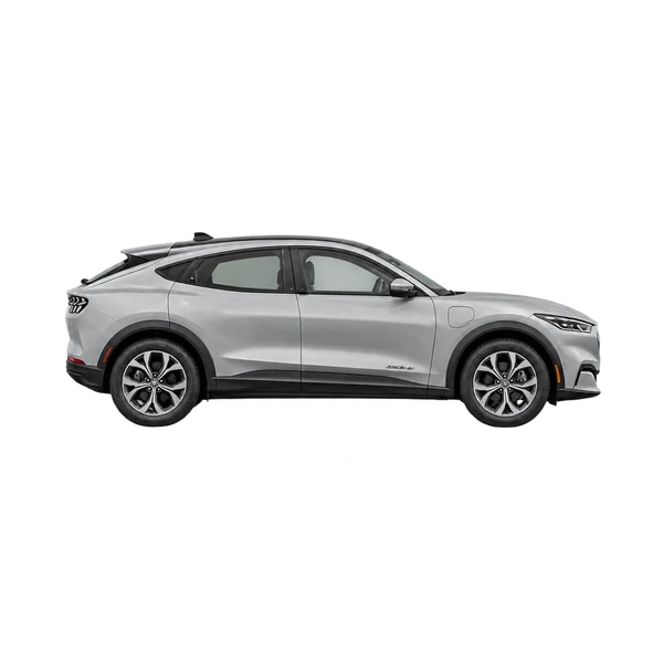 Ford Mustang Mach-E 2021 argent, vue profil (tourné vers la droite)