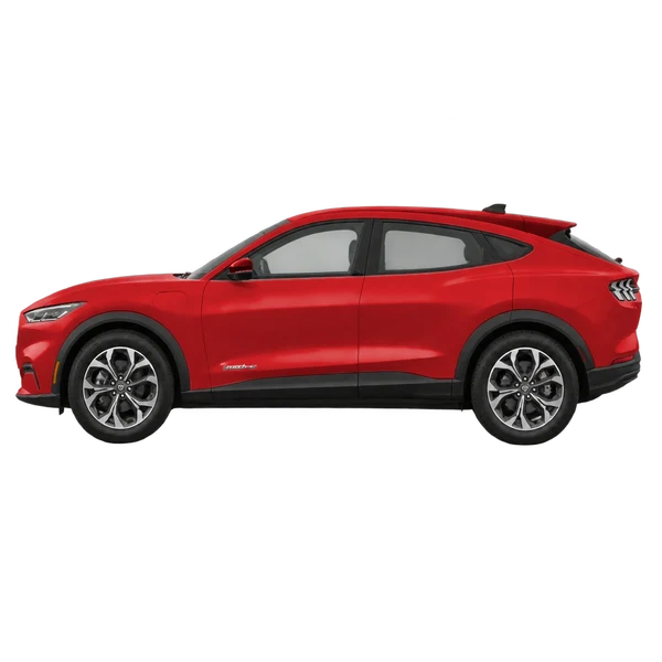 2023 Ford Mustang Mach-E in rot, Ansicht: Seite (nach links gerichtet)