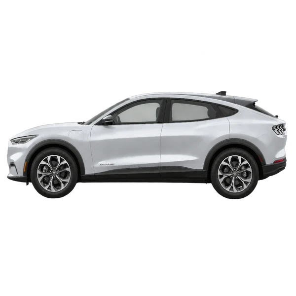 2024 Ford Mustang Mach-E in Silber, Ansicht: Seite (nach links gerichtet)