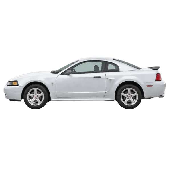 シルバーの2003 Ford Mustang（側面（左向き）ビュー）