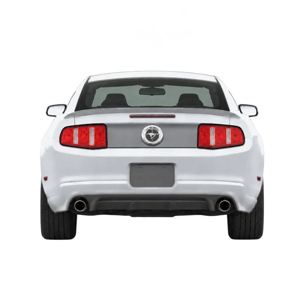 Ford Mustang 2012 en plateado, vista trasera