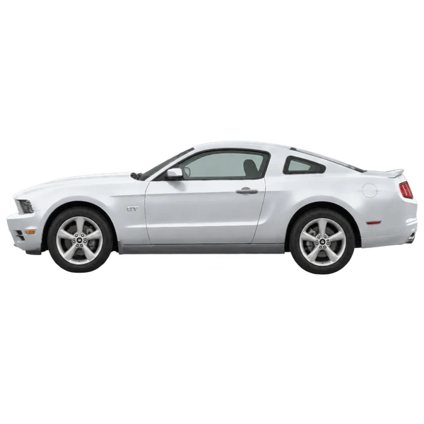 2014 Ford Mustang in Silber, Ansicht: Seite (nach links gerichtet)