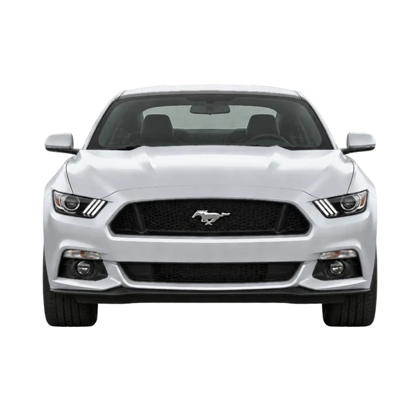 シルバーの2015 Ford Mustang（正面ビュー）