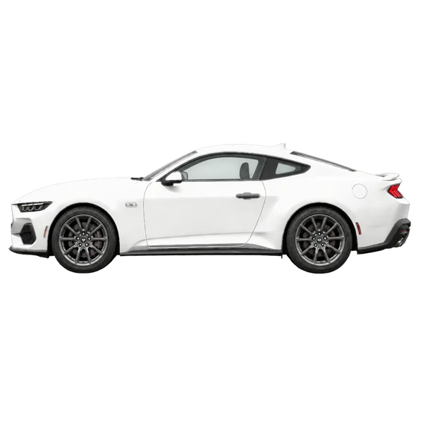 ホワイトの2024 Ford Mustang（側面（左向き）ビュー）