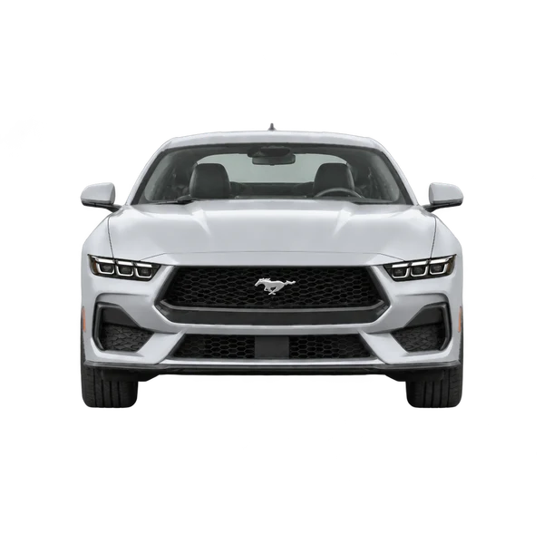 Ford Mustang 2025 argent, vue avant