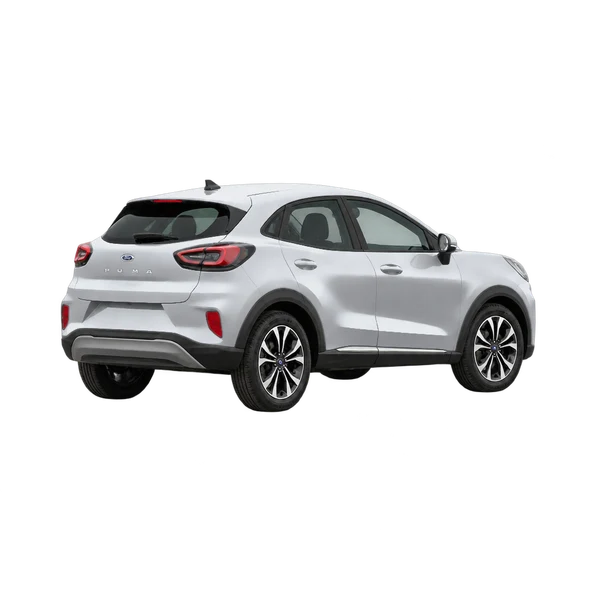 シルバーの2021 Ford Puma(斜め後方(右向き)ビュー)
