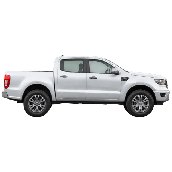 Ford Ranger 2020 باللون فضي، منظر منظر جانبي (باتجاه اليمين)