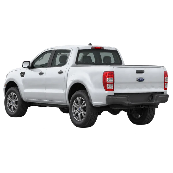 Ford Ranger 2021 en plateado, vista tres cuartos trasero (mirando a la izquierda)