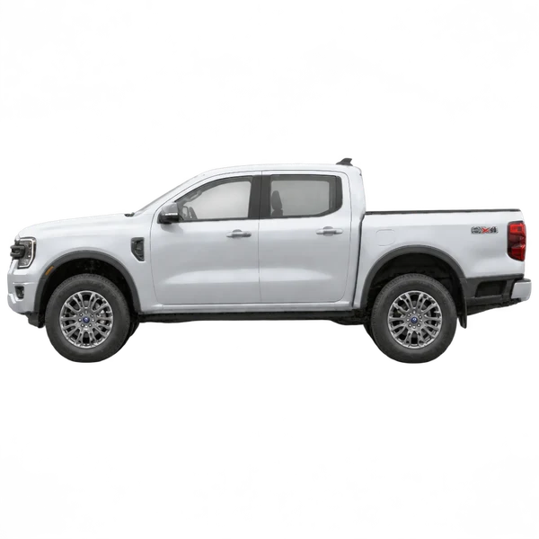 Ford Ranger 2024 prata, vista lateral (voltada para a esquerda)