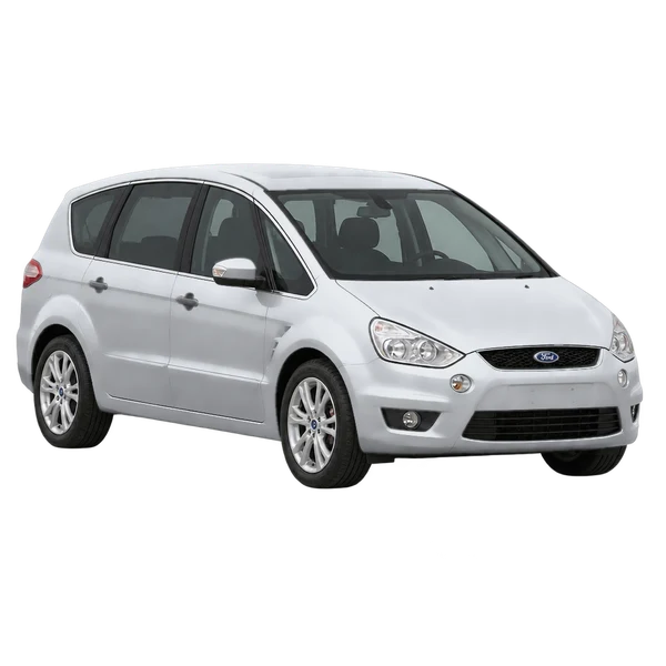 Ford S-Max 2010 en plateado, vista frontal tres cuartos (hacia la izquierda)