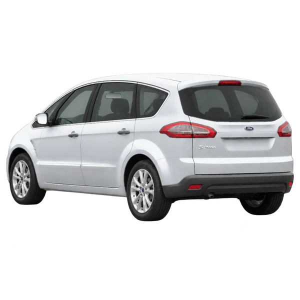 Ford S-Max 2013 en plateado, vista tres cuartos trasero (mirando a la izquierda)