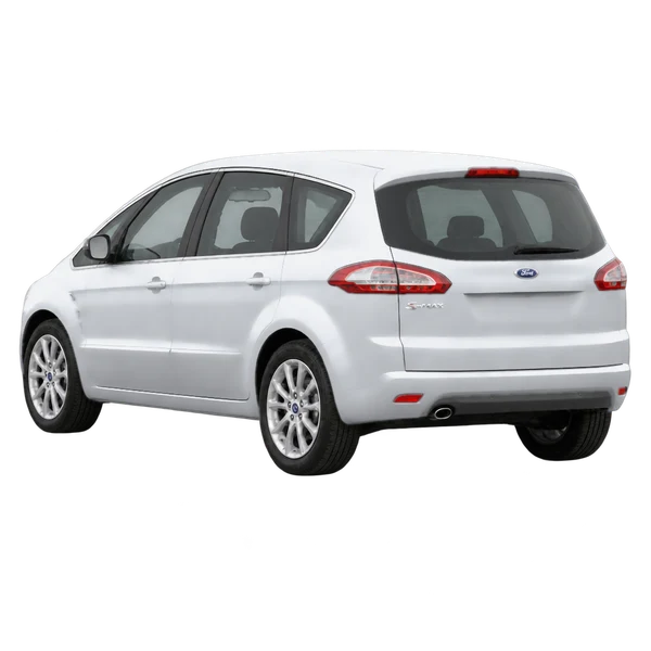 Ford S-Max 2014 en plateado, vista tres cuartos trasero (mirando a la izquierda)