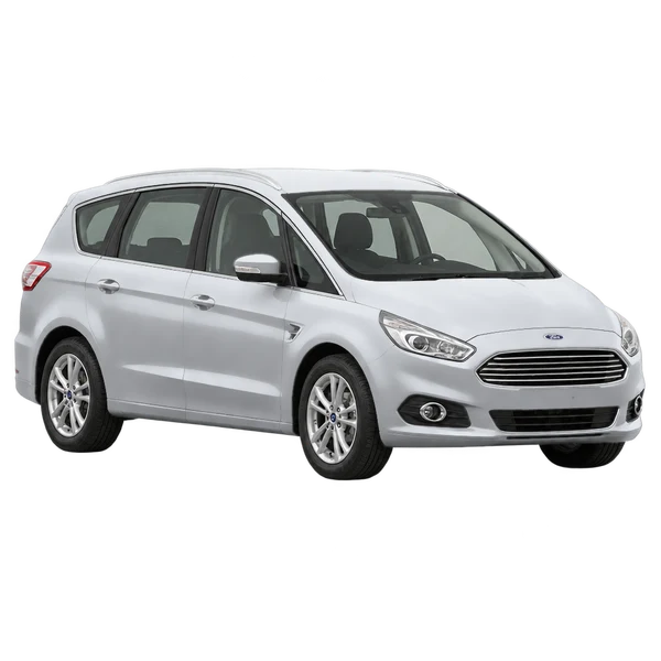 Ford S-Max 2015 en plateado, vista frontal tres cuartos (hacia la izquierda)