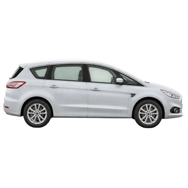 Ford S-Max 2015 en plateado, vista lateral (hacia la derecha)