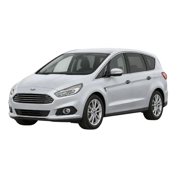 Ford S-Max 2016 en plateado, vista frontal tres cuartos (hacia la izquierda)