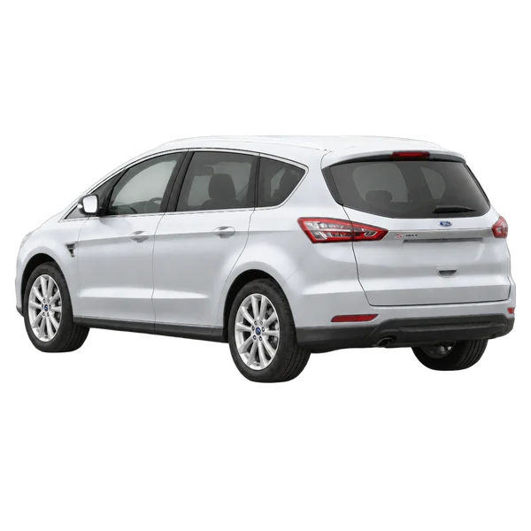 2018 Ford S-Max in Silber, Ansicht: Dreiviertelansicht von hinten (nach links gerichtet)