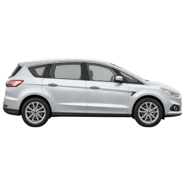Ford S-Max 2019 en plateado, vista lateral (hacia la derecha)