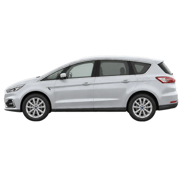Ford S-Max 2021 prata, vista lateral (voltada para a esquerda)