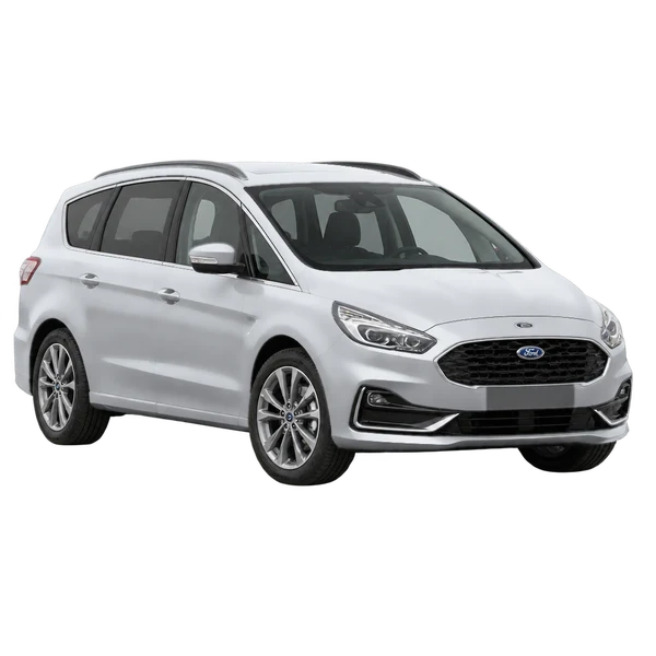 Ford S-Max 2022 en plateado, vista frontal tres cuartos (hacia la izquierda)