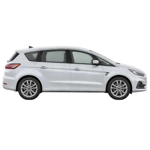 Ford S-Max 2023 en plateado, vista lateral (hacia la derecha)