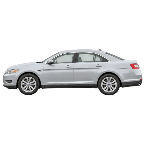 シルバーの2010 Ford Taurus(側面(左向き)ビュー)