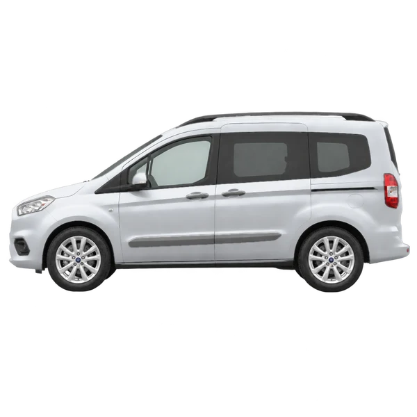 Ford Tourneo 2020 باللون فضي، منظر جانبي (متجه إلى اليسار)