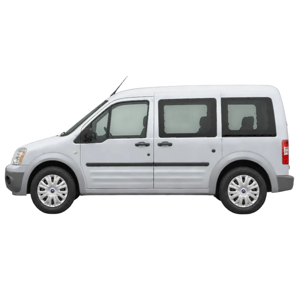 Ford Transit Connect 2010 prata, vista lateral (voltada para a esquerda)