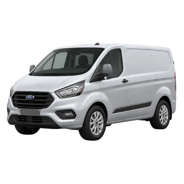 シルバーの2018 Ford Transit Custom（フロントスリークォーター(左向き)ビュー）