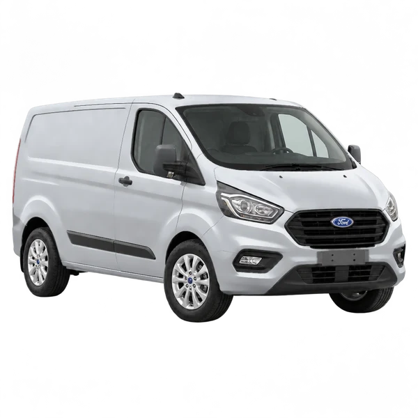 Ford Transit Custom 2022 argent, vue trois-quarts avant (orienté vers la droite)