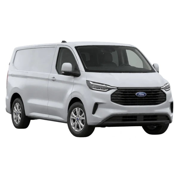 シルバーの2024 Ford Transit Custom（フロントスリークォーター(左向き)ビュー）