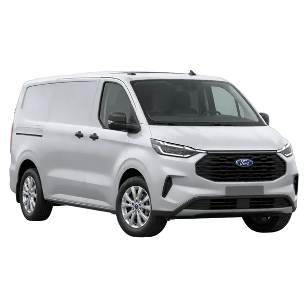 シルバーの2025 Ford Transit Custom（フロントスリークォーター(左向き)ビュー）