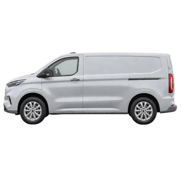 Ford Transit Custom 2026 argent, vue côté (vers la gauche)