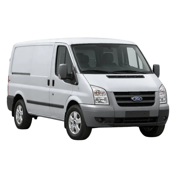 2011 Ford Transit in Silber, Ansicht: Dreiviertelansicht vorne (nach links gerichtet)