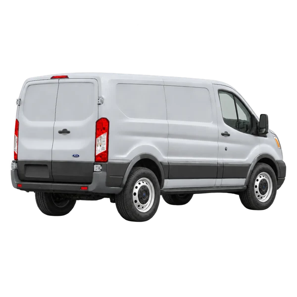 2017 Ford Transit in Silber, Ansicht: Dreiviertelansicht hinten (nach rechts gewandt)
