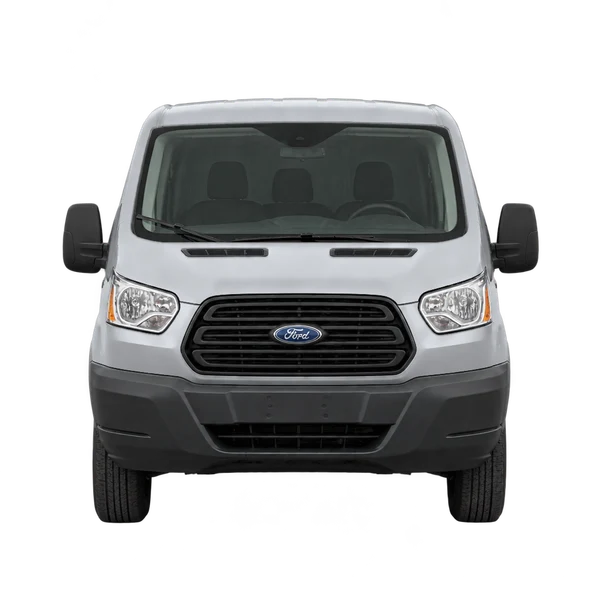 Ford Transit 2020 باللون فضي، منظر أمامي
