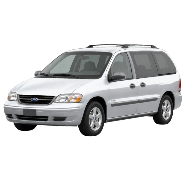 Ford Windstar 2000 argent, vue trois-quarts avant (orienté vers la gauche)