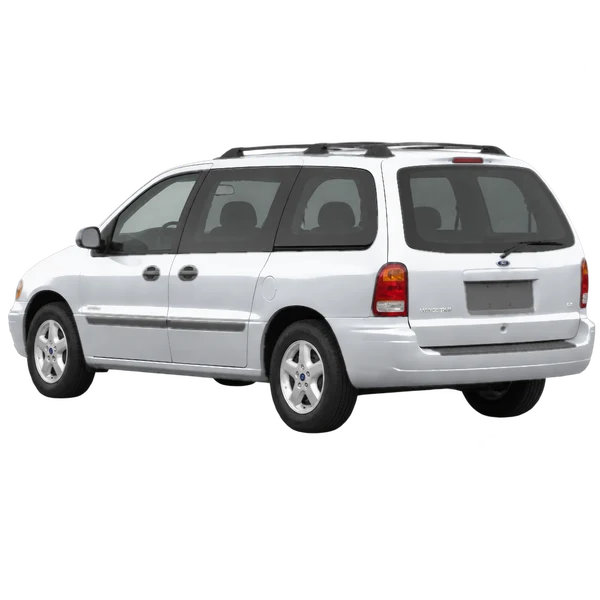 シルバーの2000 Ford Windstar（リア斜め（左向き）ビュー）