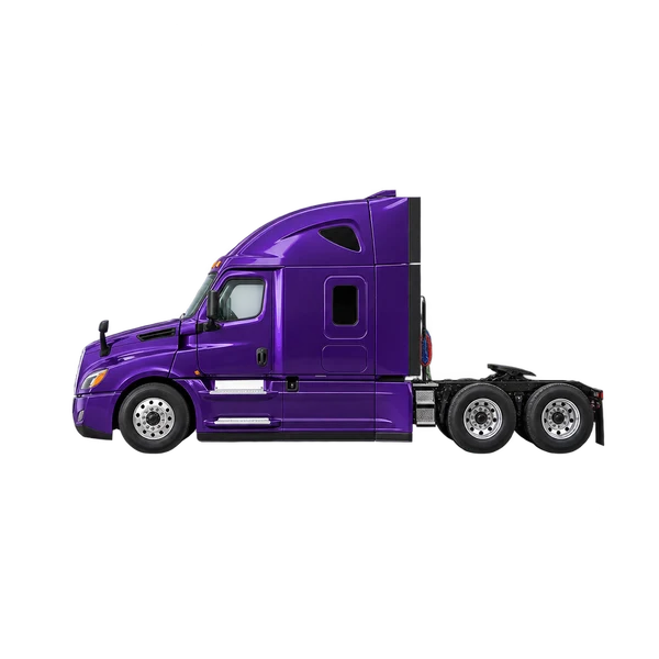 2024 Freightliner Cascadia in lila, Ansicht: Seite (nach links gerichtet)