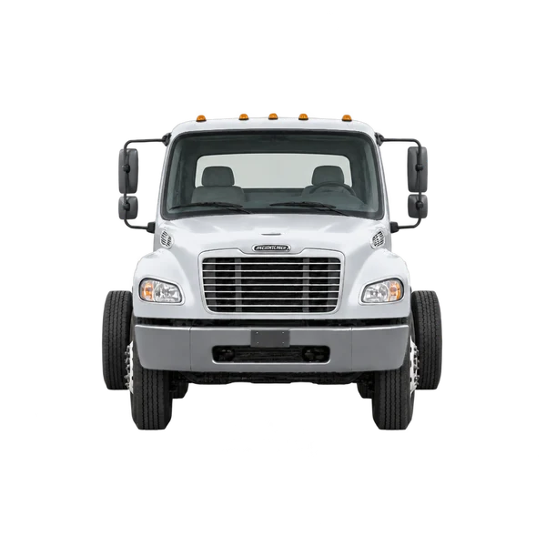 シルバーの2014 Freightliner M2(正面ビュー)