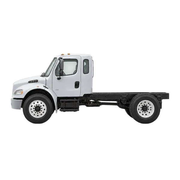 シルバーの2014 Freightliner M2(側面(左向き)ビュー)