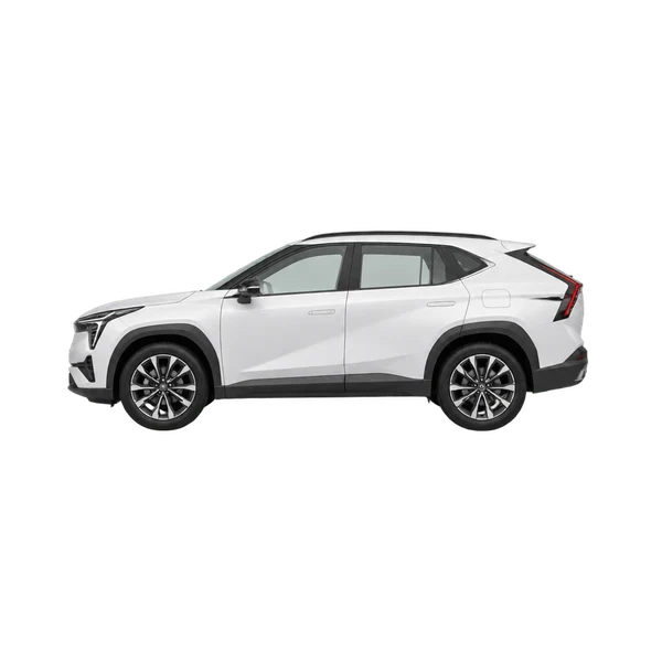 GAC Emkoo 2024 باللون أبيض، منظر جانبي (متجه إلى اليسار)