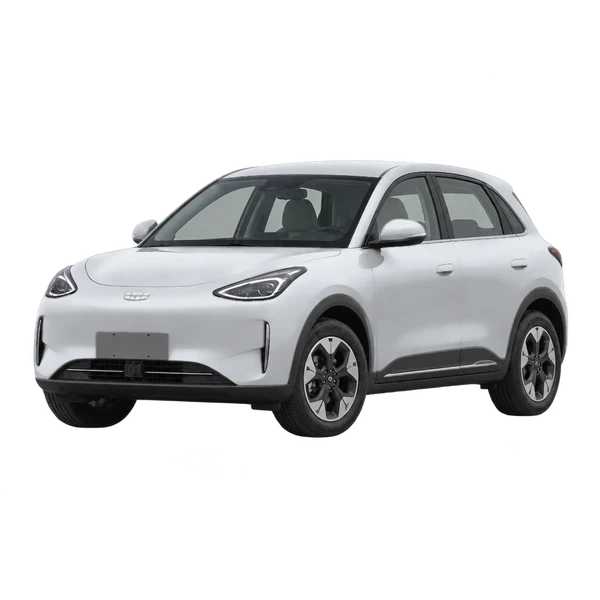 Geely EX2 2025 باللون فضي، منظر منظر أمامي بزاوية ثلاثة أرباع (متجه لليسار)
