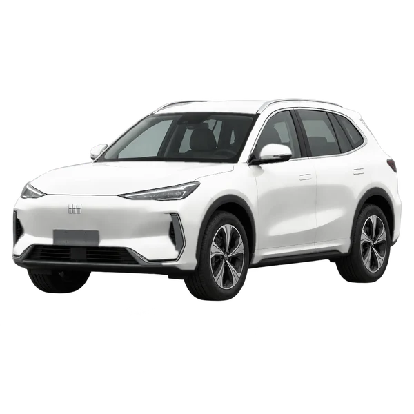 Geely EX5 2025 blanc, vue trois-quarts avant (orienté vers la gauche)