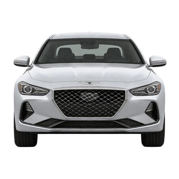 Genesis G70 2022 باللون فضي، منظر أمامي