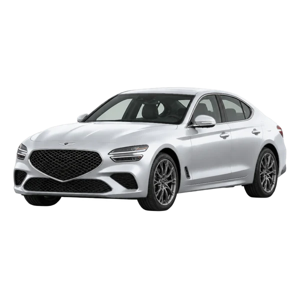 シルバーの2026 Genesis G70（フロントスリークォーター(左向き)ビュー）