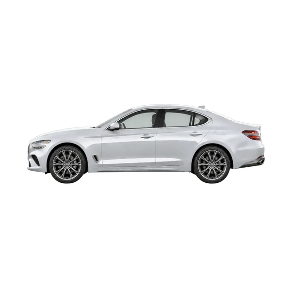 Genesis G70 2026 en plateado, vista lateral (mirando a la izquierda)