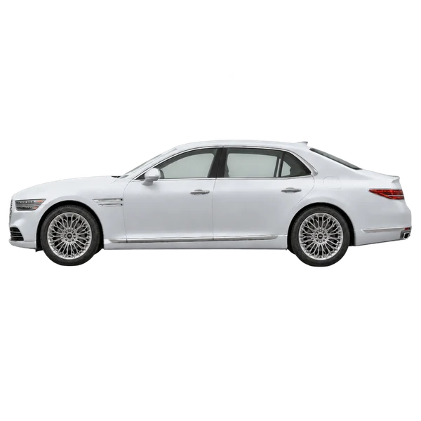 シルバーの2021 Genesis G90（側面（左向き）ビュー）